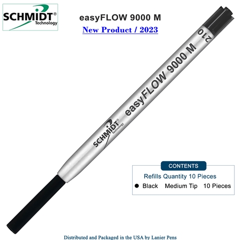 Imprinted Schmidt easyFLOW9000 Ballpoint Refill- Black Ink, Medium Tip 1.0mm - Pack of 10