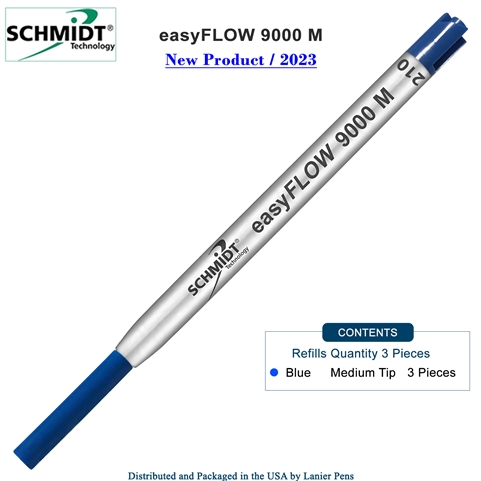 Imprinted Schmidt easyFLOW9000 Ballpoint Refill- Blue Ink, Medium Tip 1.0mm - Pack of 3